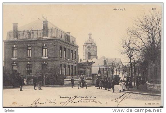 AVESNES SUR HELPE - Entrée De Ville - Tricycle 1903 - Avesnes Sur Helpe