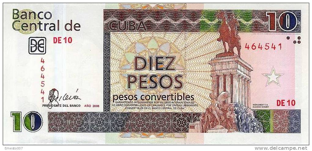 10 PESOS CONVERTIBLES Aus Kuba -10 CUC- (diez Pesos De Cuba) - Bankfrisch Unc-  2006 - Siehe Bilder - Kuba