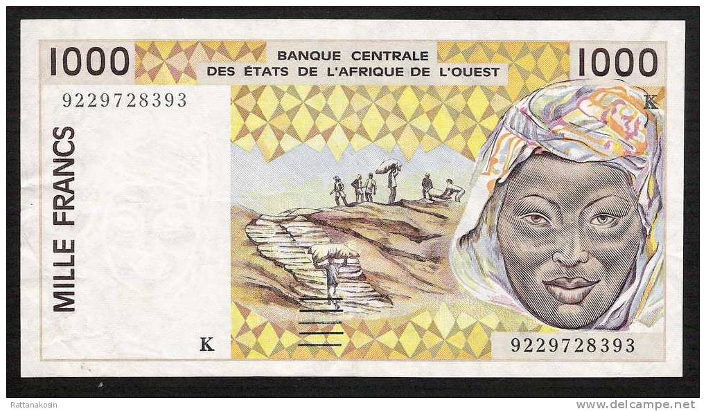 W.A.S. SENEGAL  P711Kb  1000  FRANCS  1992  Signature 23  XF NO P.h. ! - Sénégal