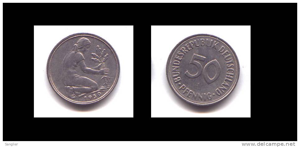 50 PFENNIG 1950 J ( J écriture Fine) - 50 Pfennig