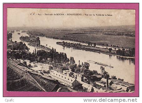 Péniches ,Vue Sur La Vallée De La Seine ,Bonsecours ,Bateau,thème Fluvial - Embarcaciones