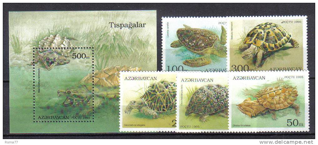 PC610 - AZERBAIGIAN , Serie 215/219 + BF ***  Turtles - Azerbaijan