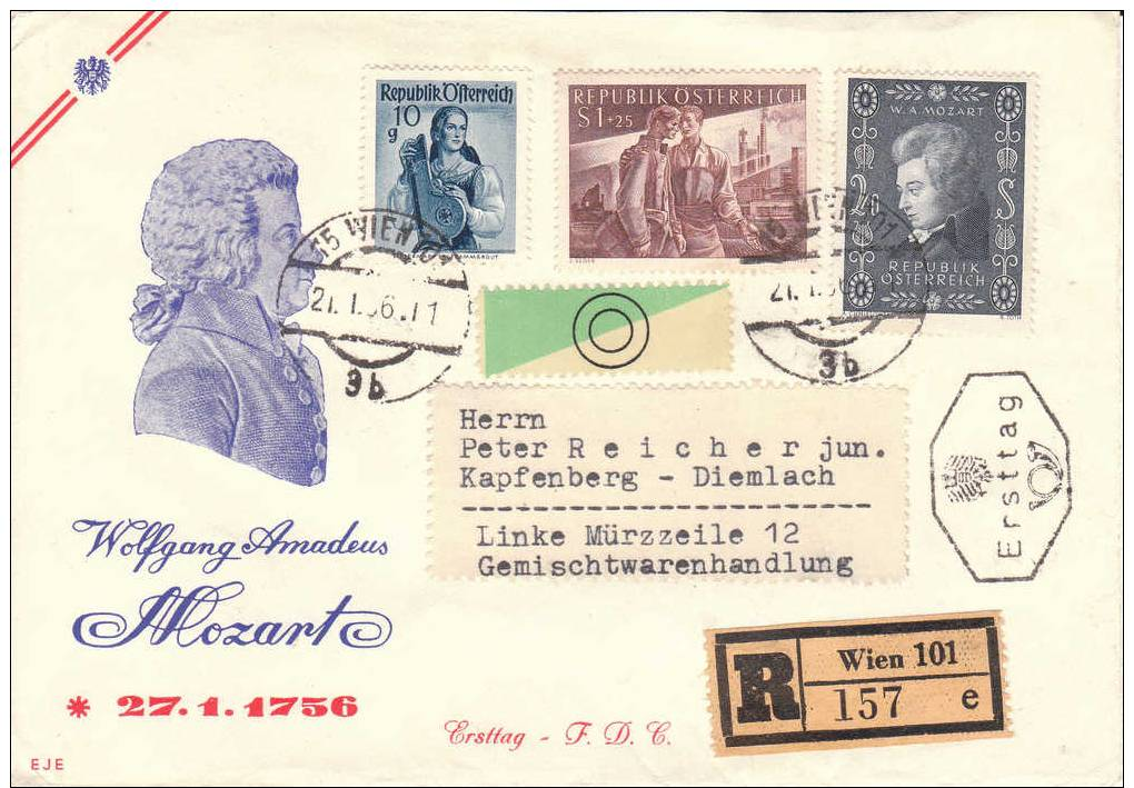 A 1033 FDC REKO Zusatzfrankatur 1028+889 - FDC