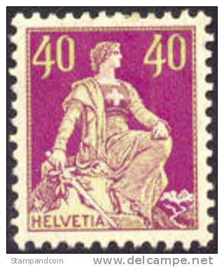 Switzerland #138 SUPERB Mint Hinged 40c From 1925 - Neufs
