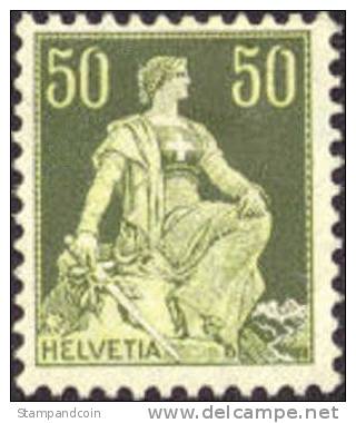 Switzerland #139 Mint Hinged 50c From 1908 - Neufs