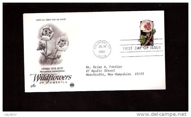 FDC Desert Five Spot - Wildflowers Of America  - Scott # 2690 - 1991-2000