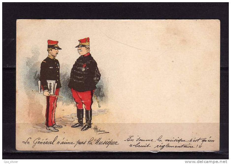 TH Illustrateur, Guillaume, Général N'aime Pas La Musique, Bruit Réglementaire, Militaires, Ed ?, Dos 1900 - Guillaume