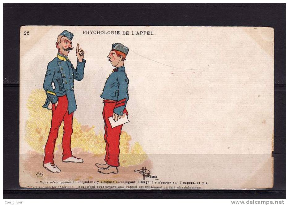 TH Illustrateur, Guillaume, Phychologie De L'Appel, Vous M'comprenez?, Militaires, Ed LV 22, Dos 1900 - Guillaume