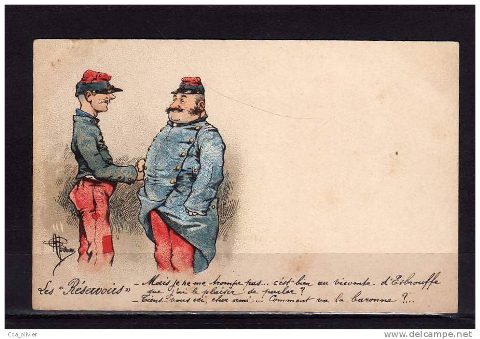 TH Illustrateur, Guillaume, Réservistes, Vicomte D'Esbrouffe, Militaires, Ed ?, Dos 1900 - Guillaume