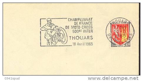 1965 France  79 Thouars    Motociclismo Motocyclisme Motorcycling  Motocross Sur Lettre - Motorbikes