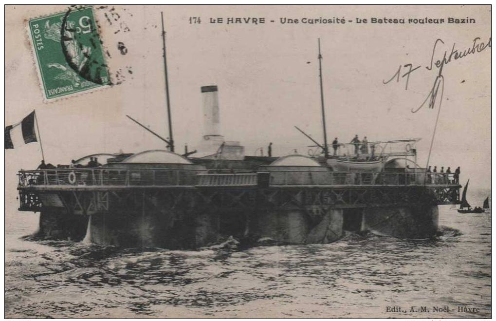 CPA LE HAVRE LE BATEAU ROULEUR BAZIN. - Commercio