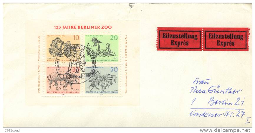 1969  Allemagne FDC  125 Ans  Zoo  Berlin  Elephant Elefante - Elefanten