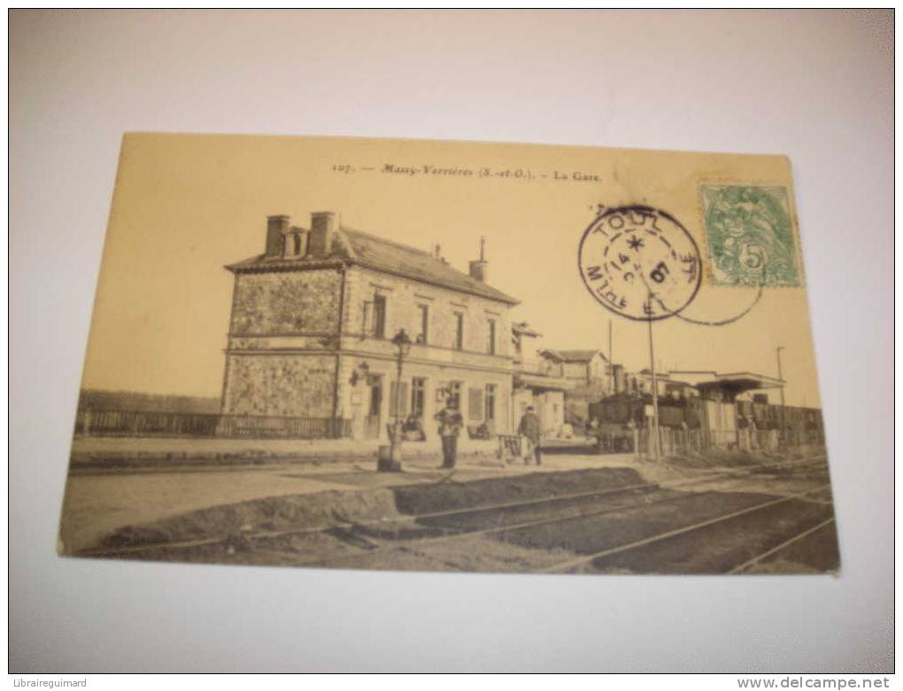 2 Bas - CPA N°107 - MASSY-VERRIERES - La Gare (TRAIN) - [91] Essonne - - Massy