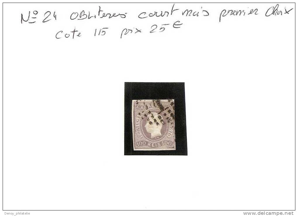 PORTUGAL / N° 24 OBL COURT MAIS PREMIER CHOIX COTE 115 - Used Stamps