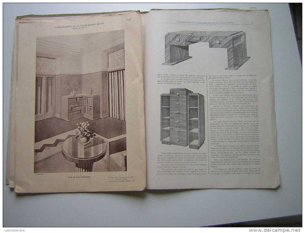 L´AMEUBLEMENT ET GARDE MEUBLE REUNIS-REVUE ARTISTIQUE ET TECHNIQUE DU MEUBLE /TENTURE ET DE LA DECORATION INTERIEUR-1928 - Décoration Intérieure