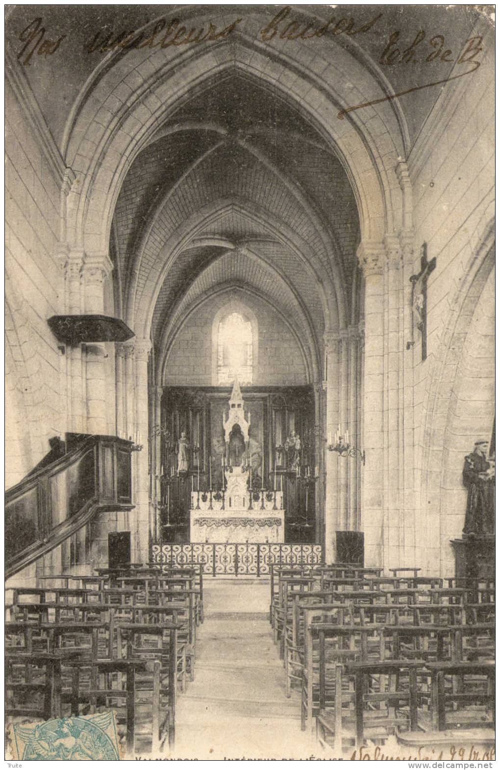 VALMONDOIS INTERIEUR DE L EGLISE EN 1906 - Valmondois