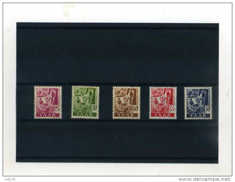 - SARRE . ENSEMBLE DE TIMBRES DE  1947 - Unused Stamps