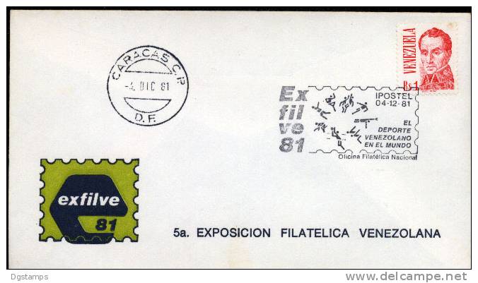 Venezuela 1981 Matasellos Esp. EXFILVE: Deporte Ven En El Mundo: Atletismo, Natación, Básquet, Volley, Béisbol Otros - Volley-Ball