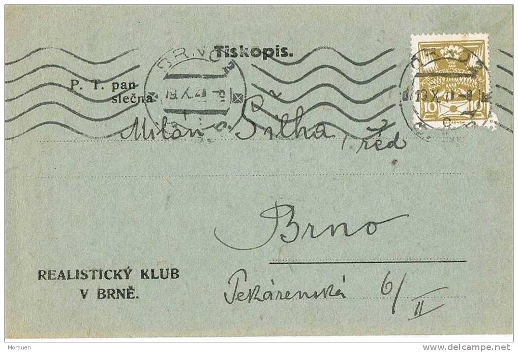 Postcard Privat BRNO (checoslovaquia) 1941.  Realisticky Club - Brieven En Documenten