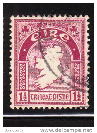 Ireland Map Of Ireland 1 1/2p Used - Usati