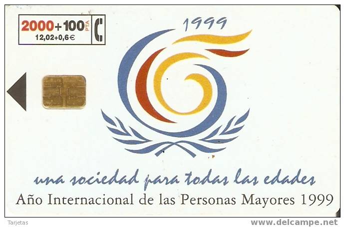 CP-157 TARJETA AÑO INTERNACIONAL PERSONAS MAYORES TIRADA 101500 - Commemorative Advertisment