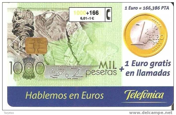 CP-170 TARJETA HABLEMOS EN EUROS DE TIRADA 92000 - Commemorative Advertisment