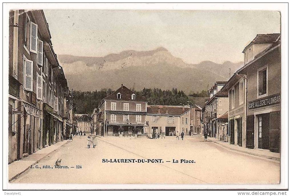 38  SAINT  LAURENT  DU PONT     LA  PLACE     1906  TRES BON ETAT VOIR SCAN - Saint-Laurent-du-Pont