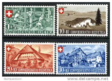 Switzerland B146-49 Mint Hinged Set From 1945 - Nuevos