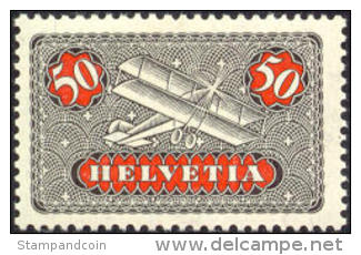 Switzerland C9 XF Mint Hinged Airmail From 1923 - Neufs
