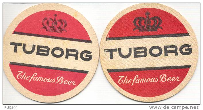 #GY051 Twee Verschillende Viltjes Tuborg, Binnendiameter - Sous-bocks