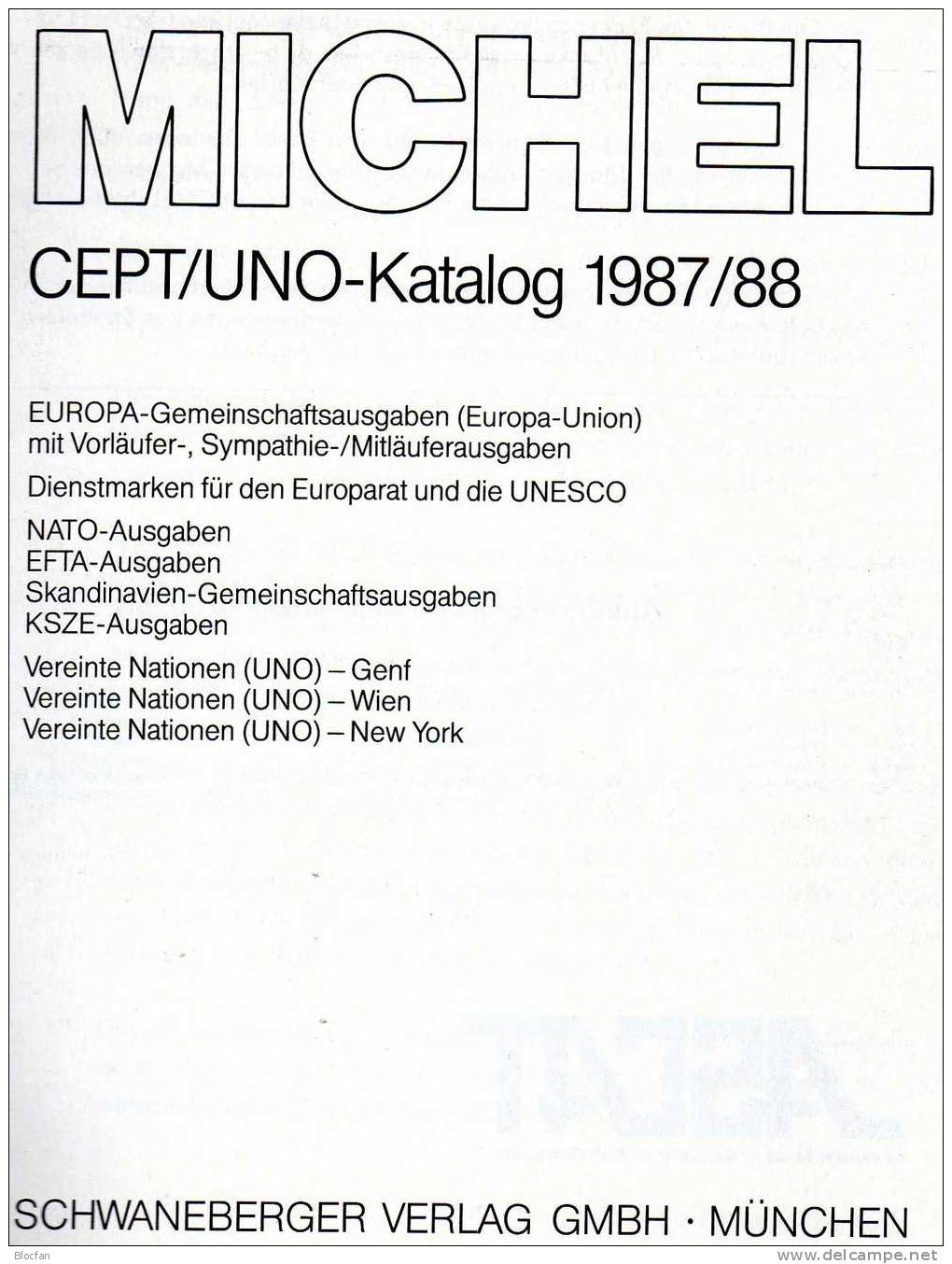 CEPT/UNO Michel Katalog 1987 Europa-Motiv Antiquarisch 8€ EUROPE Stamps Catalogue Of The Country /topics UN Genf Wien NY - Francia