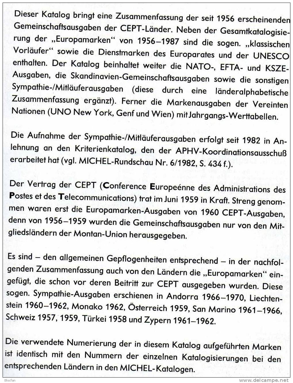 CEPT/UNO Michel Katalog 1987 Europa-Motiv Antiquarisch 8€ EUROPE Stamps Catalogue Of The Country /topics UN Genf Wien NY - Frankrijk