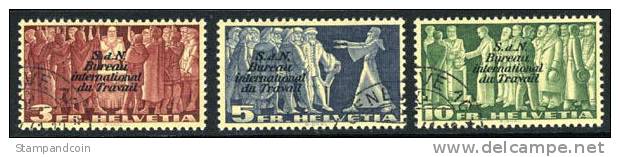 Switzerland 3O57-59 Used Intl. Labor Bureau Official Set From 1939, Expertized - Officials