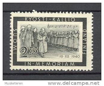 Finland 1941 Mi. 237  2.75 M Tod Von Death Of Kyösti Kallio MH - Ungebraucht