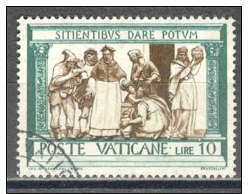 VATICANO / VATICAN  1960  SERIE MISERICORDIA   VALORE DA 10 LIRE USATO / USED - Usados