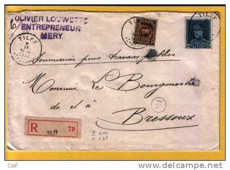 320+341 Op Aangetekende Brief Met Stempel TILFF - 1931-1934 Quepis