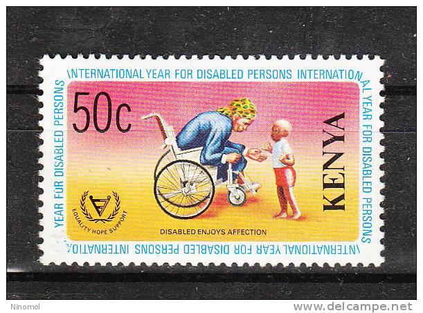 Kenya  -   1981.  Nonno Disabile  In  Carrozzina. Disabled Grandfather In Wheelchair And Child . MNH - Handicaps