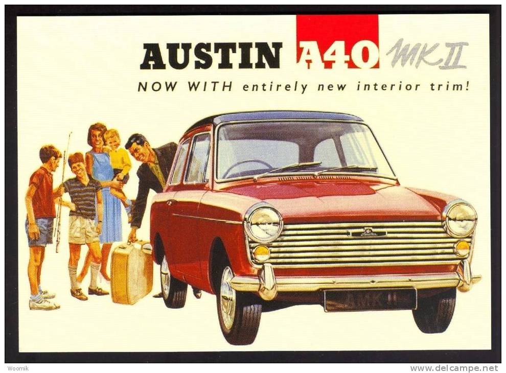 Austin A40 Mk II ~ Motor Car ~ MODERN Postcard - Advertising