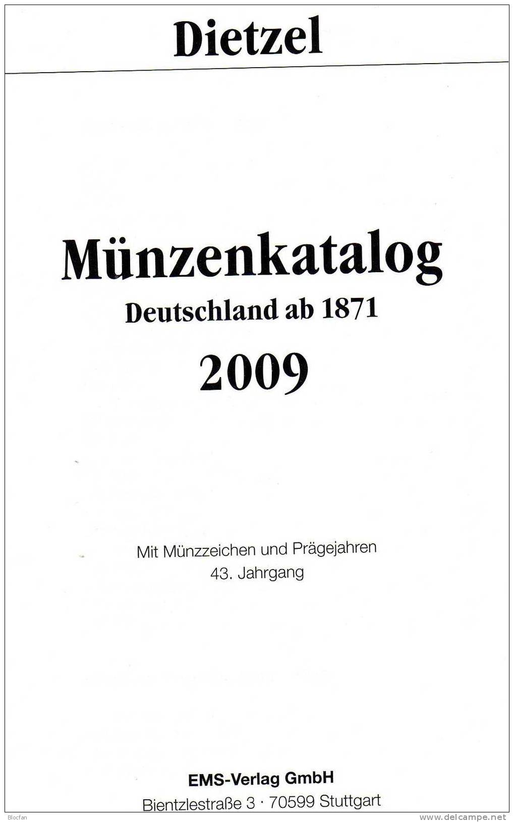 Dietzel Münzen-Katalog Deutschland 2010 Für Numisbriefe Neu 6€ Für Münzen Ab 1871 - Germany