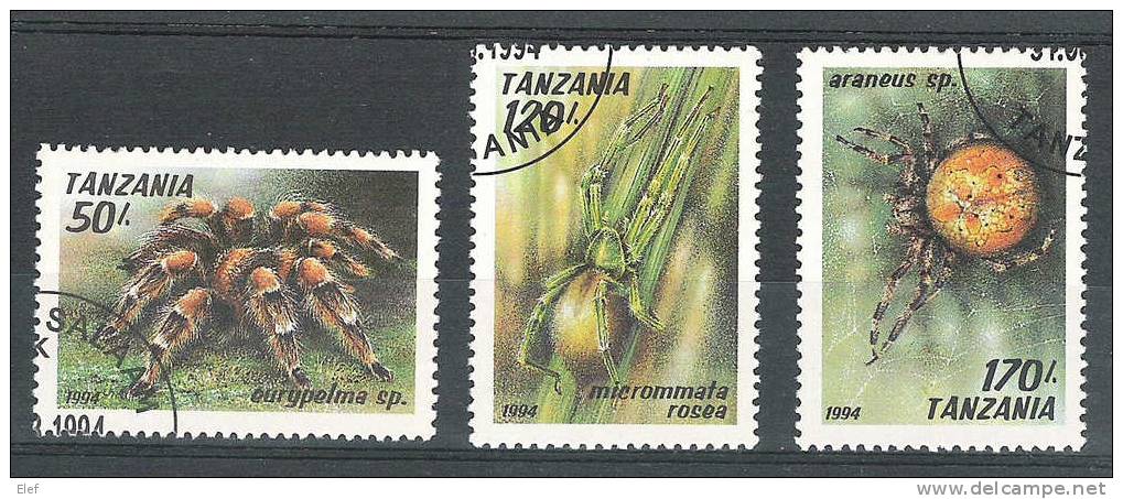 TANZANIA 1994 : Lot De 3 Timbres ARAIGNEE / SPIDER  Obl , TB - Araignées