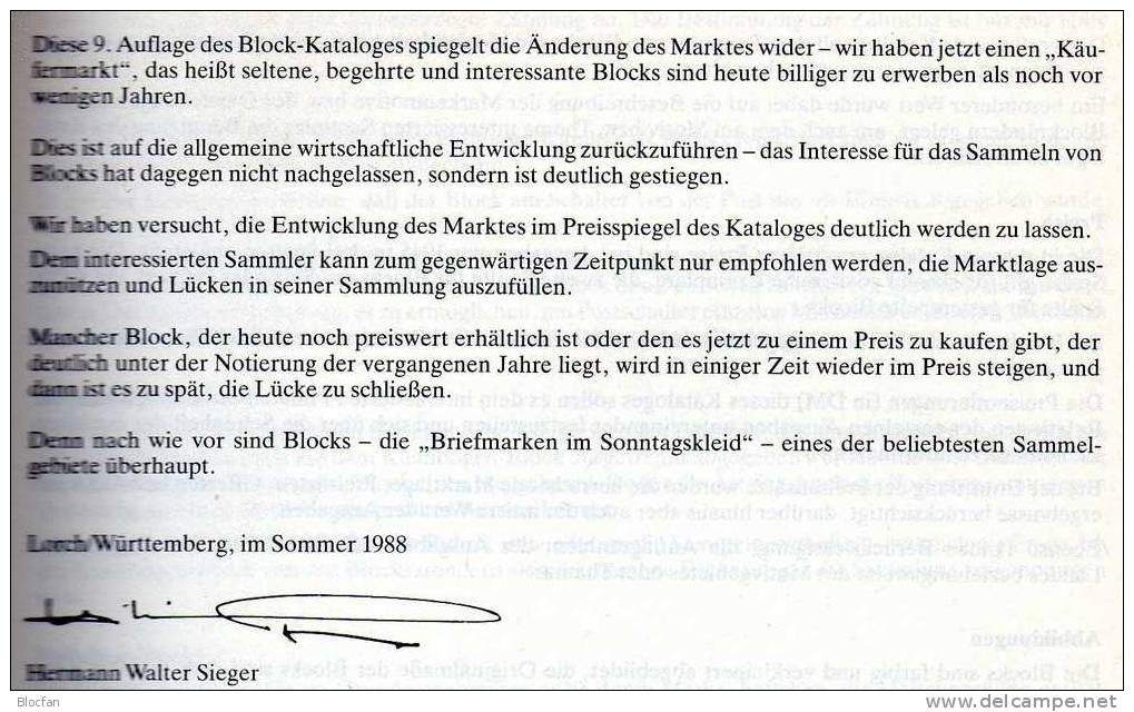 Block Katalog 1988 West-Europa Antiquarisch 17€ Sieger Mit Spanien Türkei Zypern Liechtenstein Frankreich Großbritannien - Blocs & Hojas