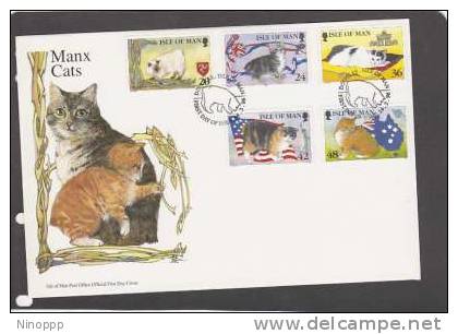 Isle Of Man-1996 Manx Cats  FDC - Domestic Cats