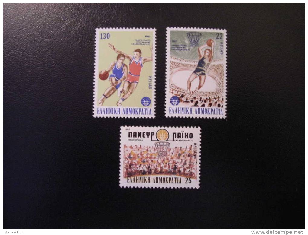 GREECE  1987    EUROPEAN BASKETBALL CHAMP.    MI 1653/55    MNH **   (025206) - Unused Stamps