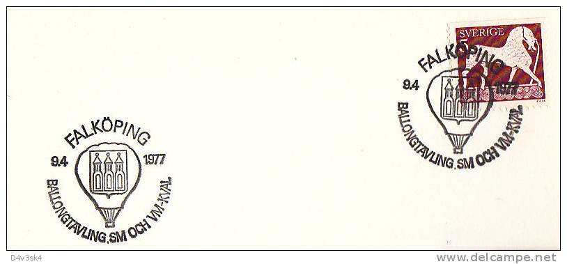1977 Sweden Falkoping Hot Air Balloon Ballon Aerostat Aerostato Mongolfiera Suede - Sonstige (Luft)