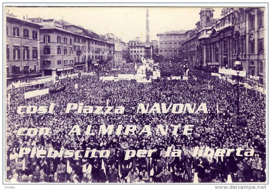 CARTOLINA GIORGIO ALMIRANTE MOVIMENTO SOCIALE ITALIANO D.N. POLITICA - Ereignisse