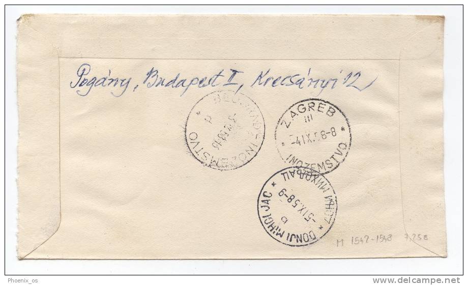 HUNGARY - 2 Envelopes, First Day, Airmail, Recommendation, Sport, 1958. - FDC
