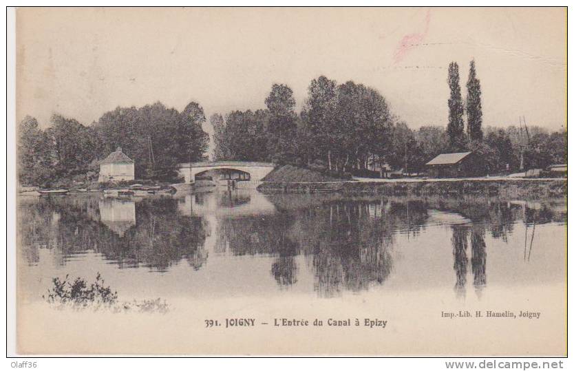 CPA YONNE 89   JOIGNY N°391  L'Entrée Du Canal à Epizy - Joigny