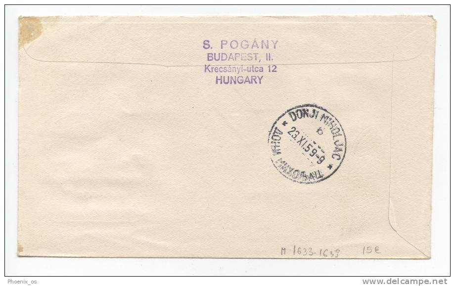 HUNGARY - 2 Envelopes, First Day, Recommendation, Butterflies, 1959. - FDC