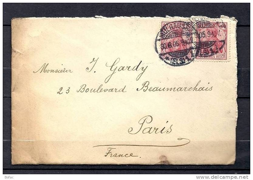 Timbre 123  Sur Lettre  Y  &  T  ALLEMAGNE   (scan Recto Verso) - Lettres & Documents