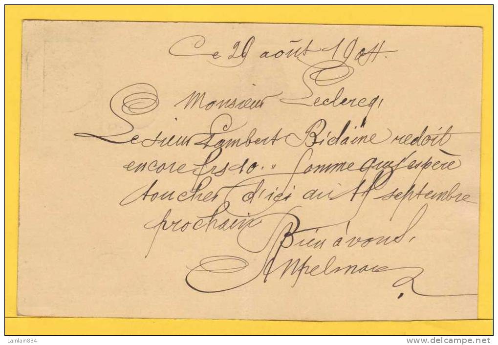 - Carte Postale -  Entier Timbre De 5c Vert + Griffe, Cachets 1904, Exp à ARLON Pour Anderlecht, Bruxelles, A Voir. - Postcards 1871-1909